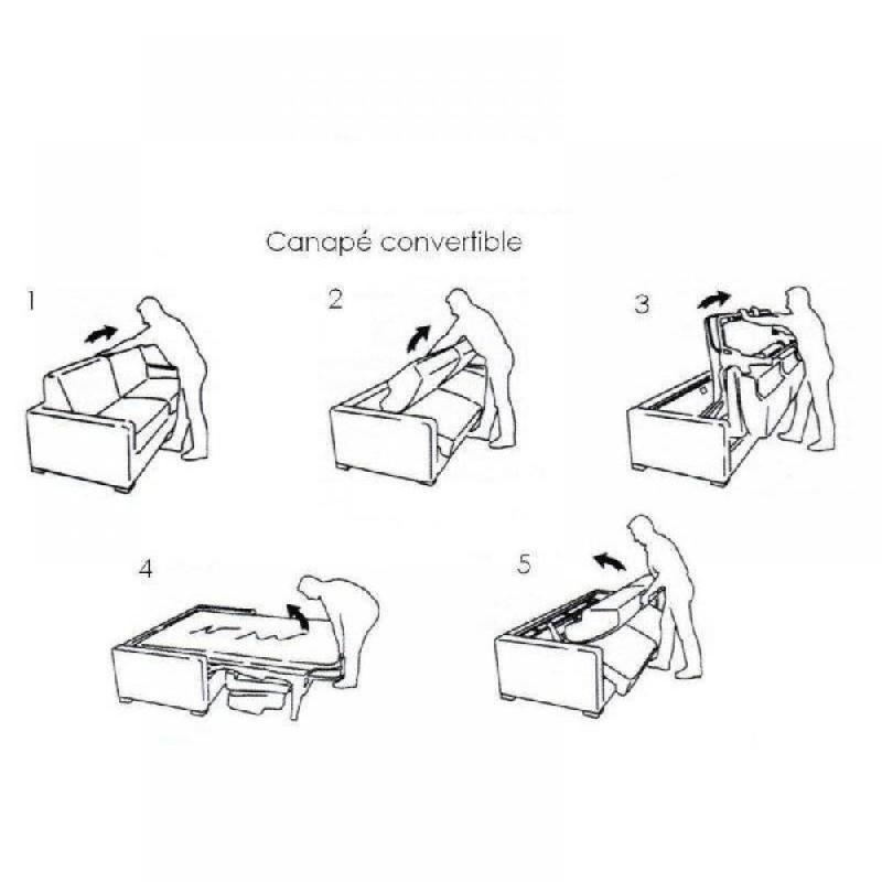 Canapé-lit Dreamer Express - sommier à lattes 140x197 cm - matelas 16 cm - tissu tweed turquoise_4