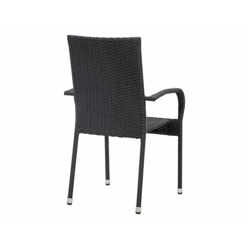 Chaise de jardin margarita rotin synthétique noir – MTF – empilable – 3exn0028_4
