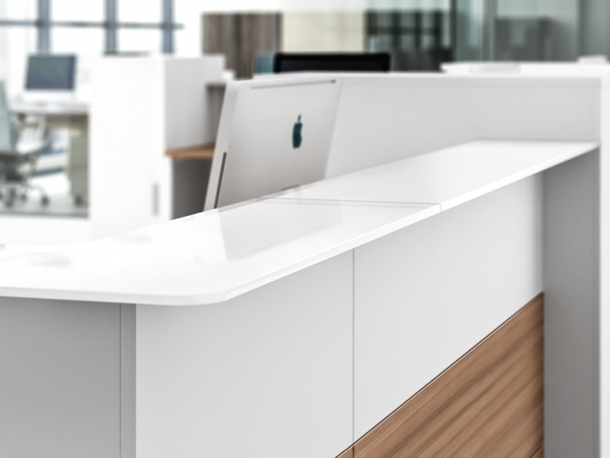 Banque d'accueil modulable et personnalisable - PROGRESS - Design élégant et matériaux haut de gamme_4