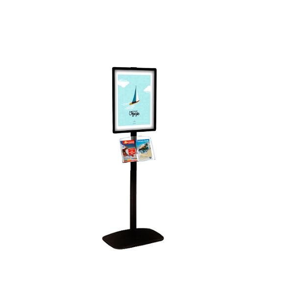 Porte-affiche Cadro-Clic® A4 + A3 sur pied - H 133 cm noir - Réf : 214015NR - Kit complet avec socle lesté 6 kg_4