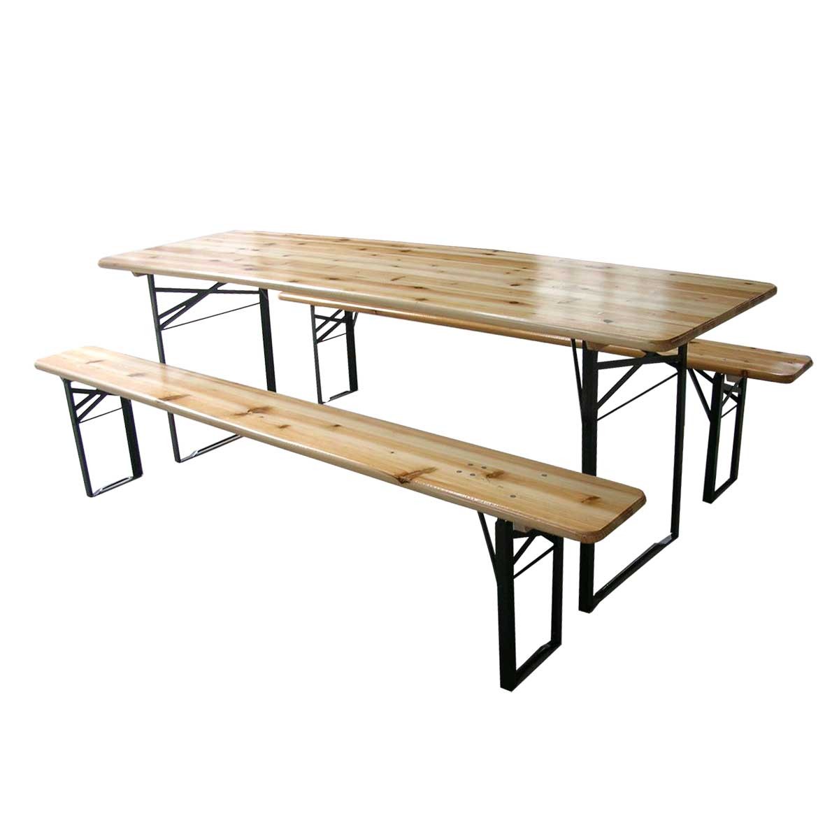 Set brasserie table et banc 220 cm - lot de 10 - pliants - usage professionnel intérieur/extérieur_4