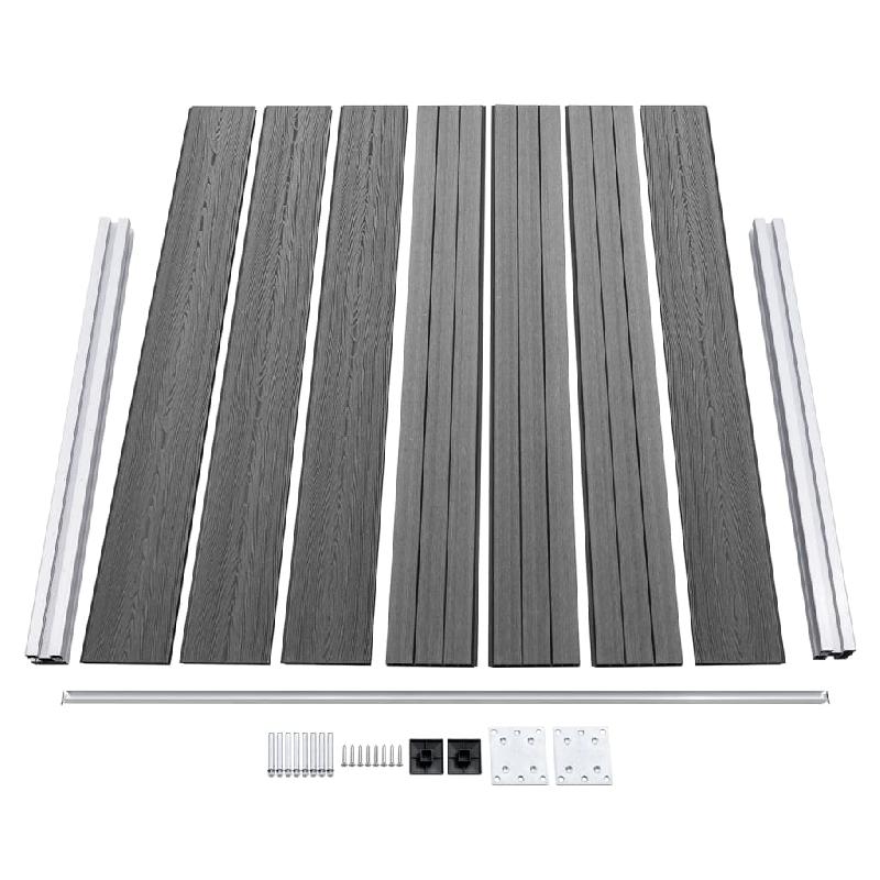 Vidaxl ensemble de panneau de clôture wpc 699x146 cm gris 3070457_4