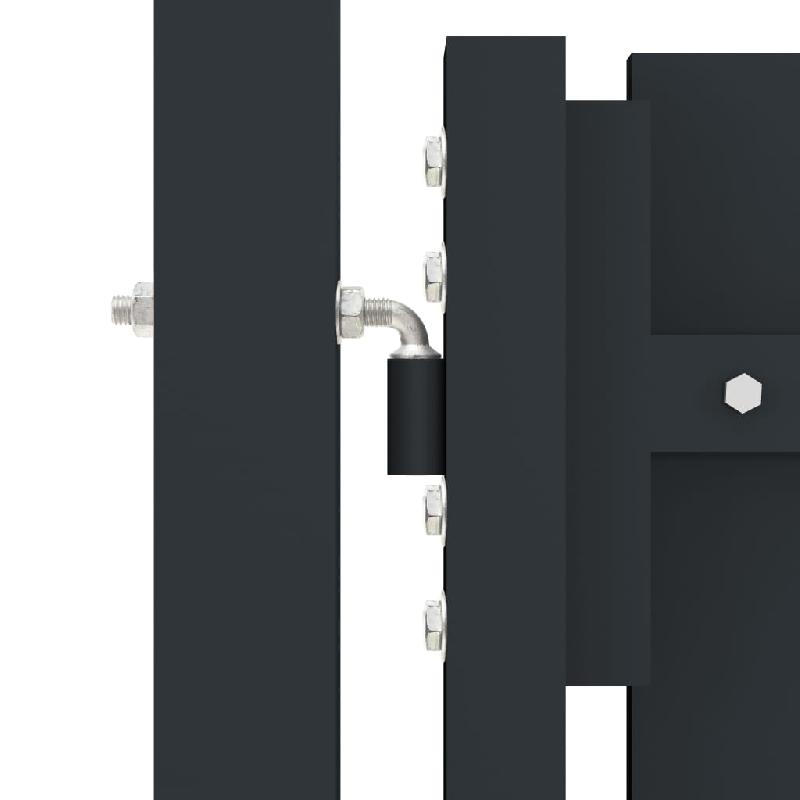 Vidaxl portail de clôture à double porte acier 306x150 cm anthracite 146351_4