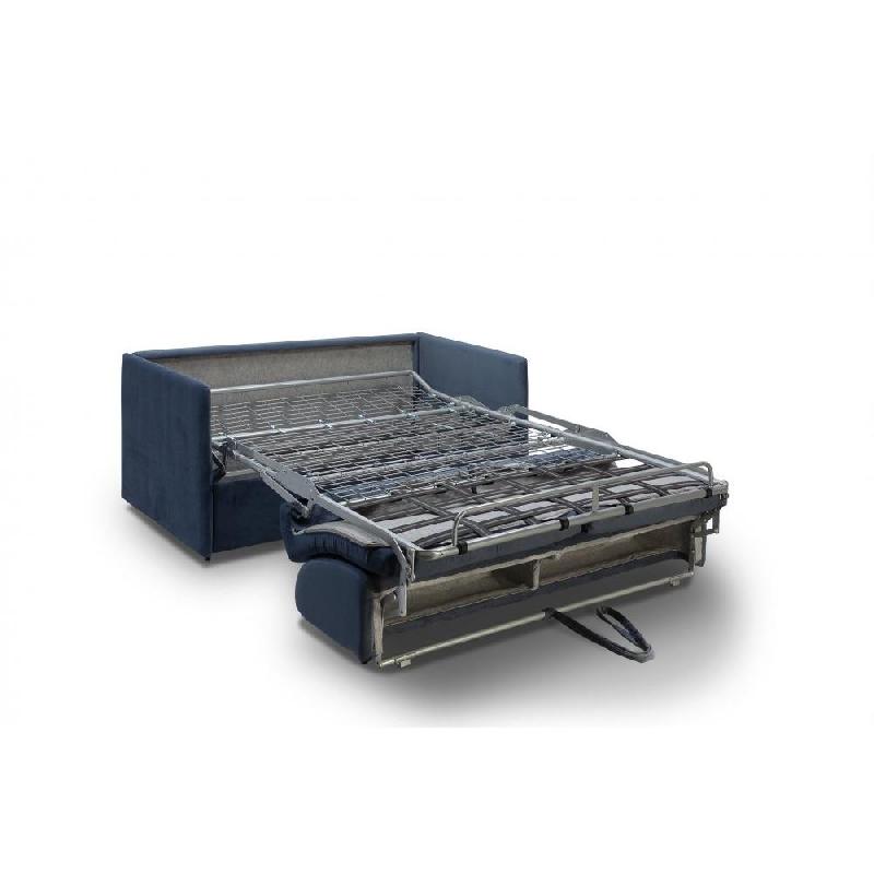 Canapé lit express COLOSSE - Couchage 140 cm - Matelas 22 cm mémoire de forme - Velours bleu marine - Convertible rapide_4