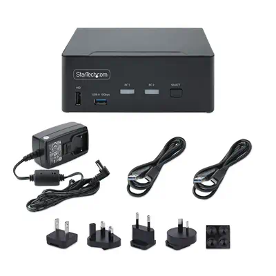 Switch KVM DisplayPort 2 Ports, 8K 60Hz / 4K 144Hz, DP 1.4, 2 Ports USB 10Gbps, 4 Ports USB HID, Com_4