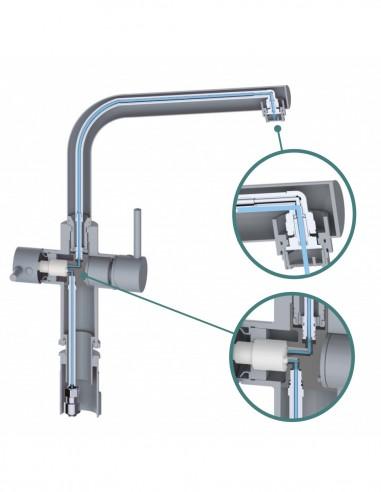 Osmoseur Osmodyn Slim-Pure - Extra-plat + Robinet 3 voies - Tube blindé - Stop fuite - 540 GPD_4