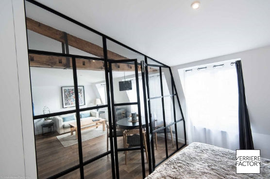 Verrière d'atelier en acier sur mesure - modèles classique, loft, artiste ou bistrot_4