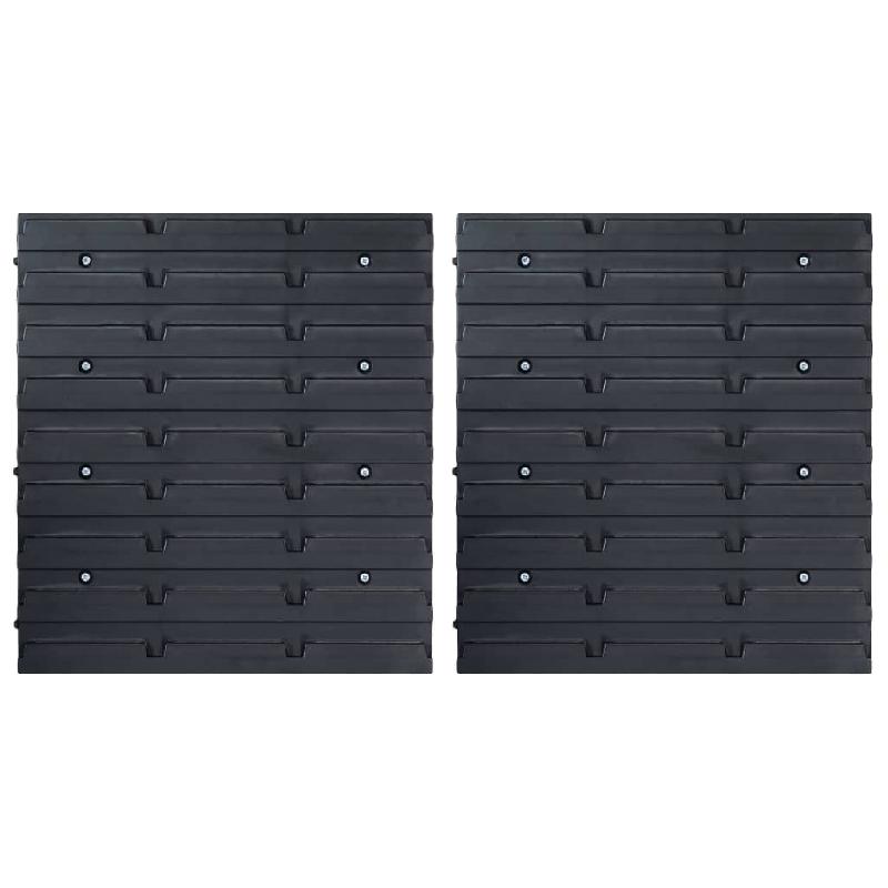 Vidaxl kit de bacs de stockage et panneaux muraux 32 pcs rouge et noir 146281_4