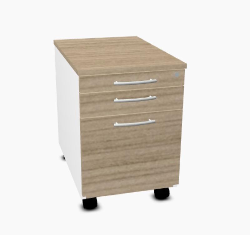 Caisson mobile pour dossiers suspendus - MDD - 3 tiroirs, Cacao_4