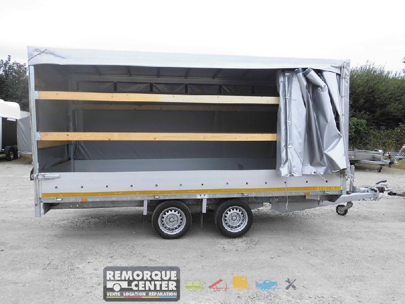 Remorque plateau nu EDUARD - roues dessous - PTAC : 2000 Kg - 2 essieux freinés - 406 x 180 cm - Reference -HKT-3.1X1.7_4