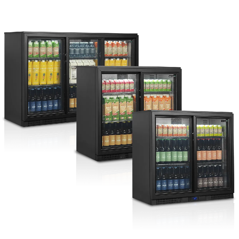 Arrière bar réfrigéré 3 portes BA31S-3 noir TEFCOLD_4