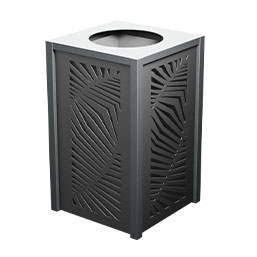 Corbeille publique Canopée en tôle galvanisée - découpe laser - volume 65L ou 110L_4