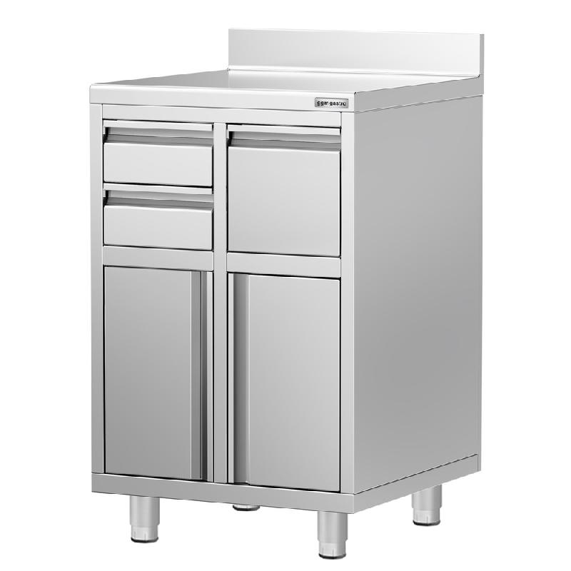 Meuble inox pour machine à café - 600 x 600 mm - 2 tiroirs - Knock box_4