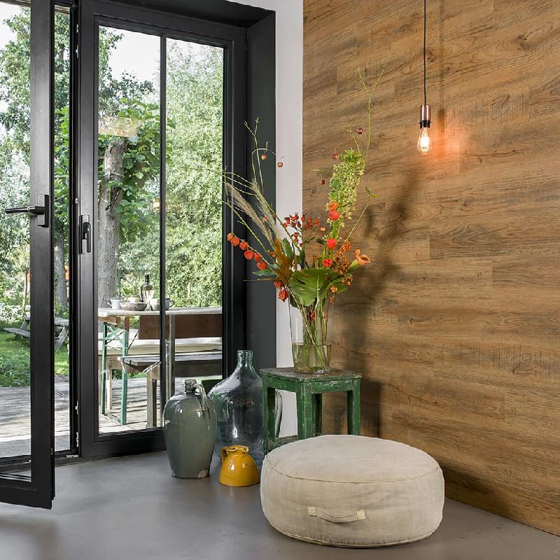 Wallart planches d'aspect de bois chêne de récupération marron rouille 432696_4