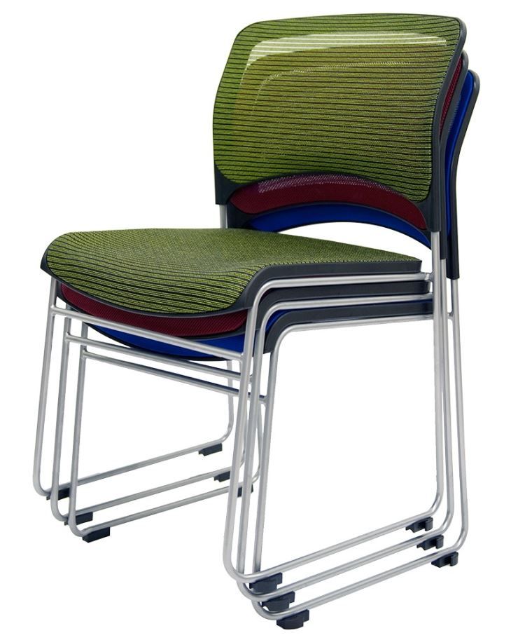 CH-S 1855 - Chaises empilables en maille - Dimensions : L 520 x P 560 x H 830 mm - Idéales pour conférences et espaces publics_4