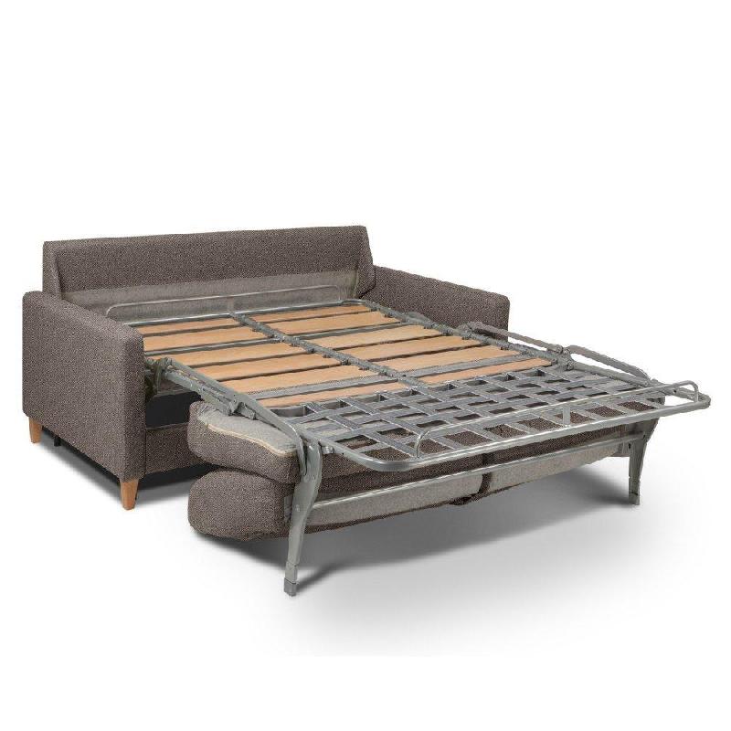 Canapé convertible OGGETTO - Matelas 16 cm - Système express - Sommier à lattes 120 cm - RENATONISI - Tweed taupe sable_4
