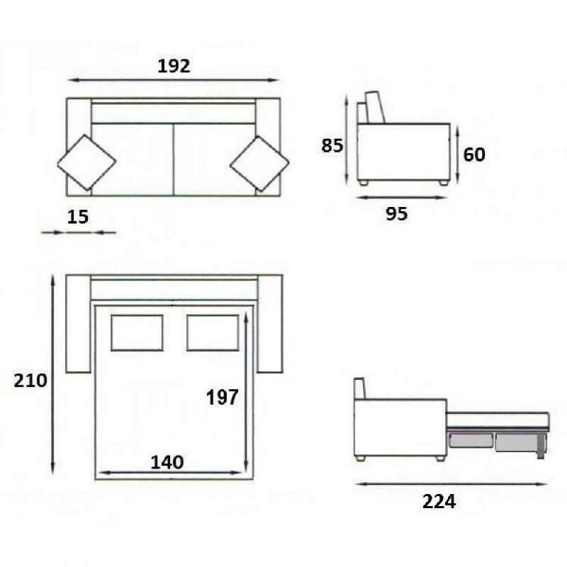 Canapé convertible express Midnight Amore 140cm - Matelas 16cm - Velours gris ardoise - Fabrication italienne_4