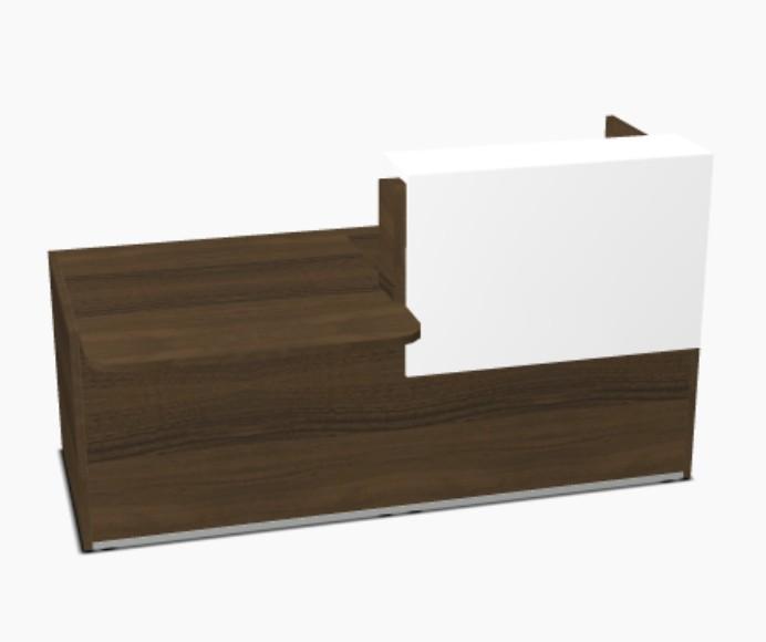 Bureau d'accueil lumineux Tera - MDD - 226, Blanc mat, Gauche, Noyer Canaletto_4