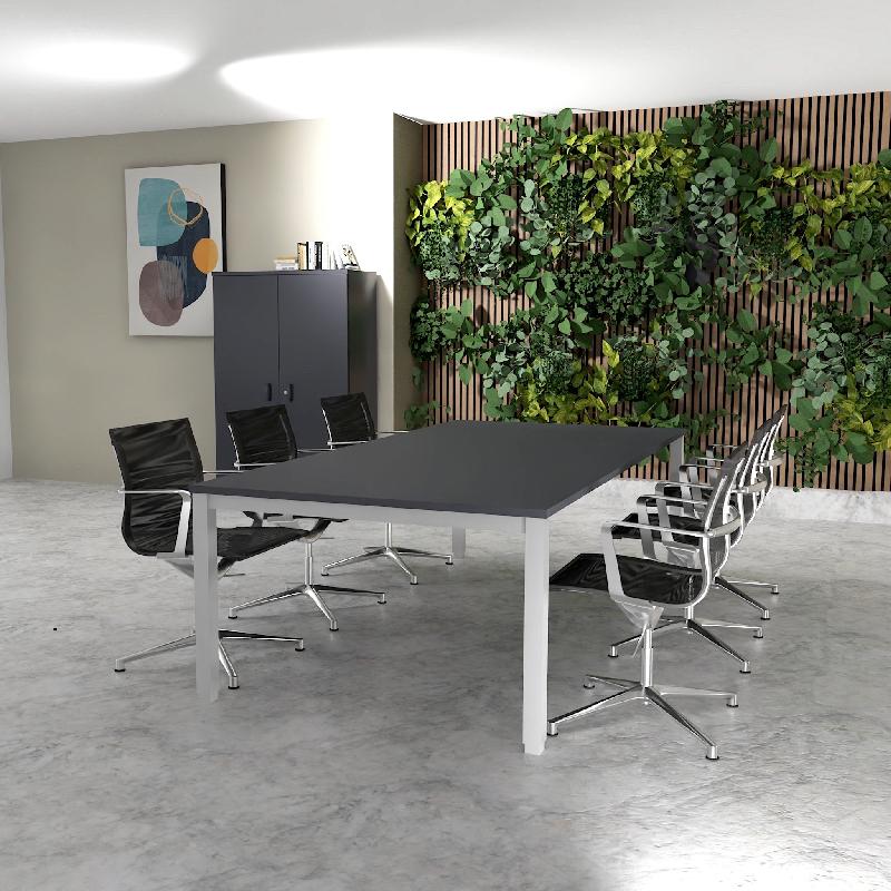 Table de réunion 6-8 personnes Tempo - Mobel Linea - 200, Alu, Anthracite_4