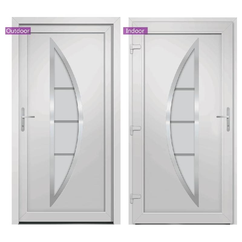 Vidaxl porte d'entrée blanc 98x190 cm pvc 3187862_4