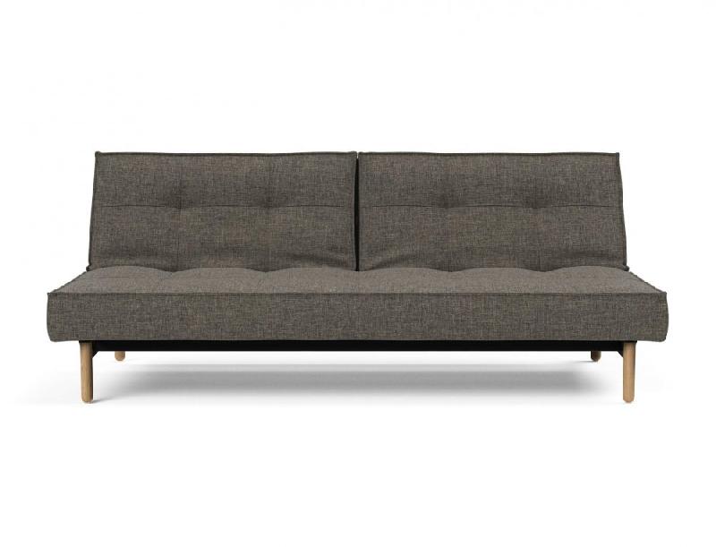 Canapé-lit Innovation Living Splitback Styletto - Convertible en lit 115x210 cm - Pieds chêne naturel - Tissu Flashtex Dark Grey_4
