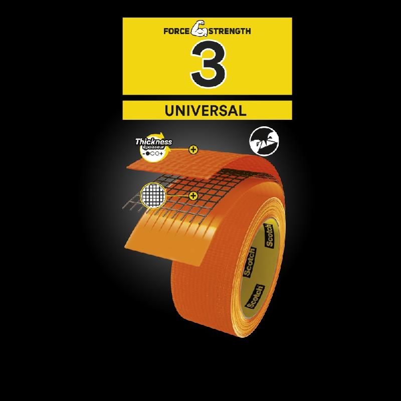 Adhésif de réparation SCOTCH - haute visibilité orange - 25 m x 48 mm - multi-usage, intérieur/extérieur_4