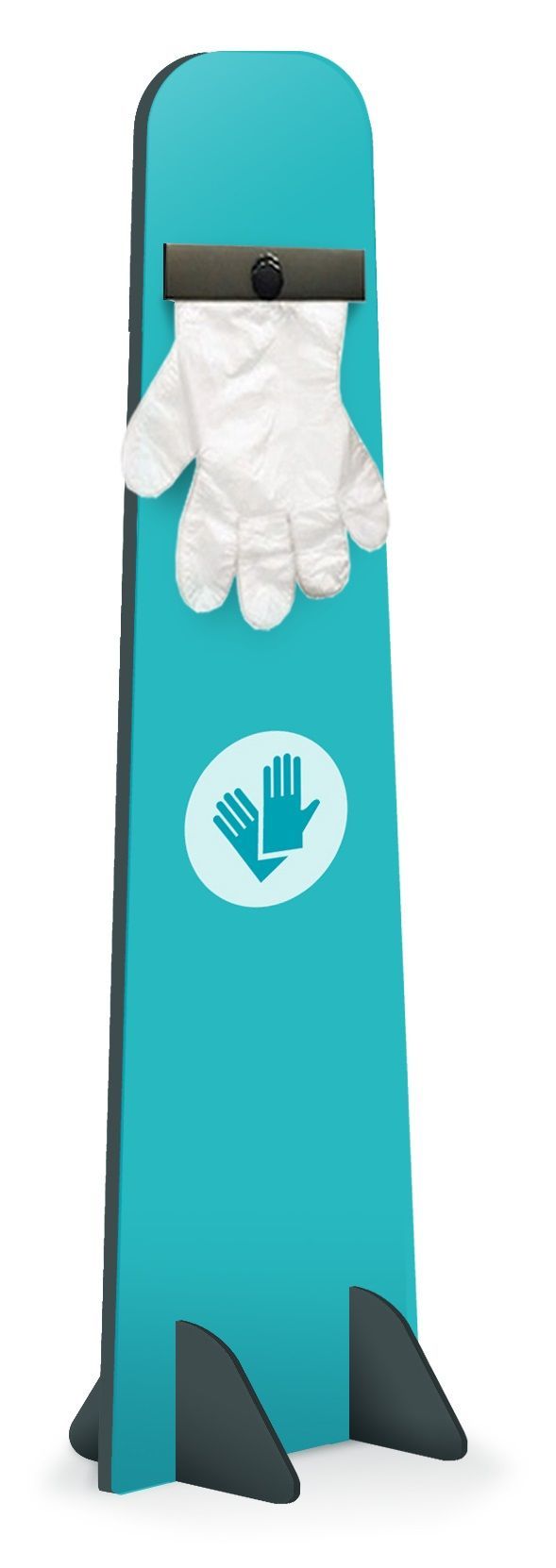 Kakemono avec distributeur gel hydroalcoolique et gants jetables_4