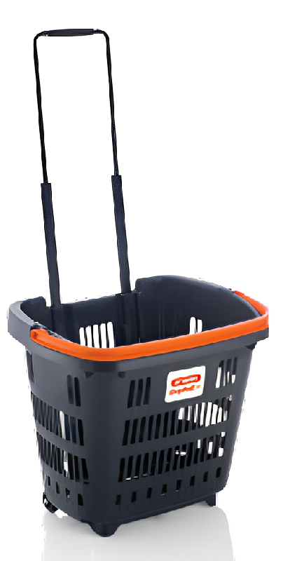 Panier à roulettes 34 litres - anse en couleurs - 2 roues - charge 25kg_4