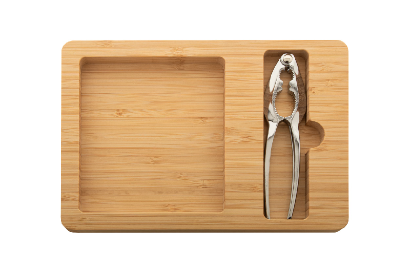 Set casse-noix - plateau en bambou et casse-noix en métal - livré dans une boîte en papier kraft_4
