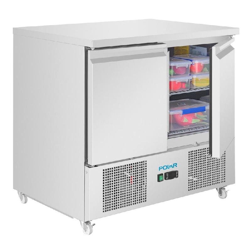 Saladette réfrigérée inox - 2 portes - série U - Polar - UA089_4