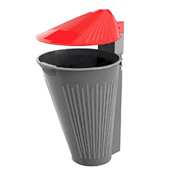 Corbeille en polyéthylène haute densité - Traitée anti UV et anti graffiti - HELICE - Capacité 55 L_4