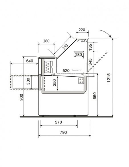 Vitrine Slim 200 - Très faible profondeur hors tout 790 mm - Référence: SIENA VD 900_4