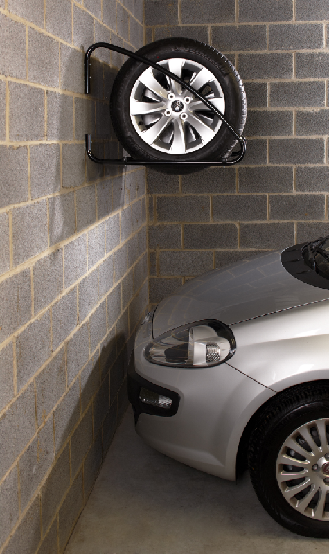 MOTTEZ - Support pneus mural B055P - Rangement 4 pneus neige ou été - Tube Ø 25mm - Charge max 4 pneus 255mm_4