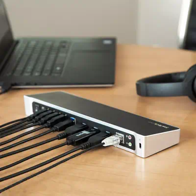 Station d'Accueil USB 3.0 à  3 àÉcrans avec 2x 4K DisplayPort et HDMI - Hub USB-A à  5 Ports (1x Fast-C_4
