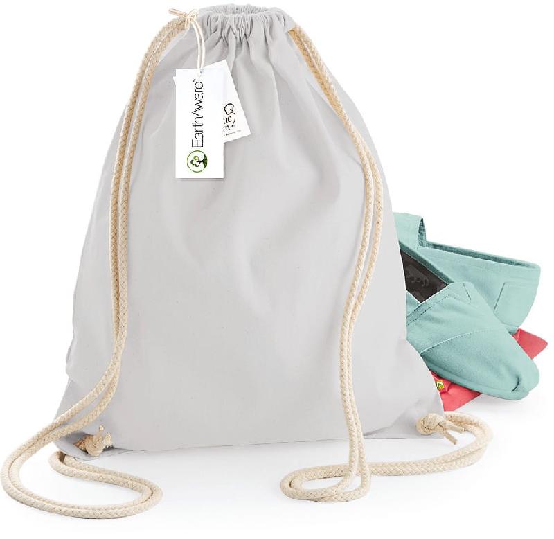 Sac publicitaire Gymsac bio Earthaware - Réf: W810 - 100% coton biologique, fermeture par gros cordon, marque Westford Mill_4