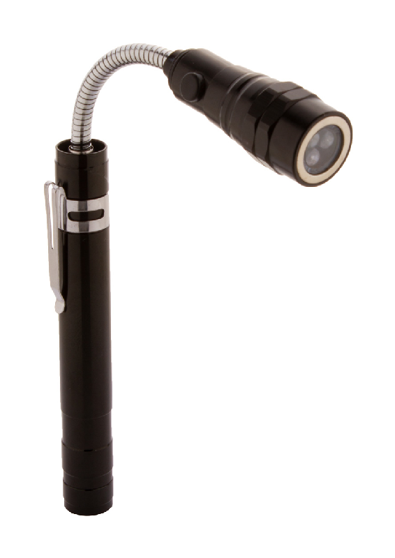 Lampe de poche extensible en aluminium - 3 LED, tête flexible et aimantée, longueur max 57 cm_4