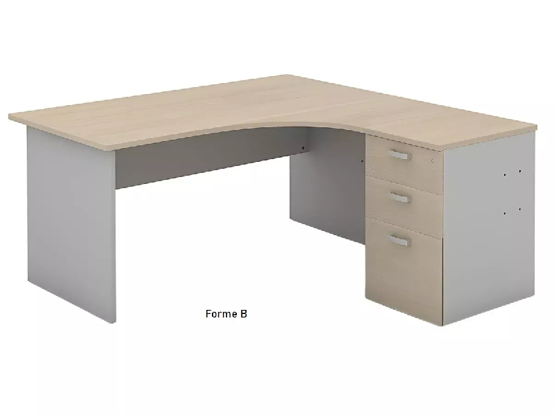 Bureau d'angle compact pied panneau avec caisson hauteur bureau So Vigo_4