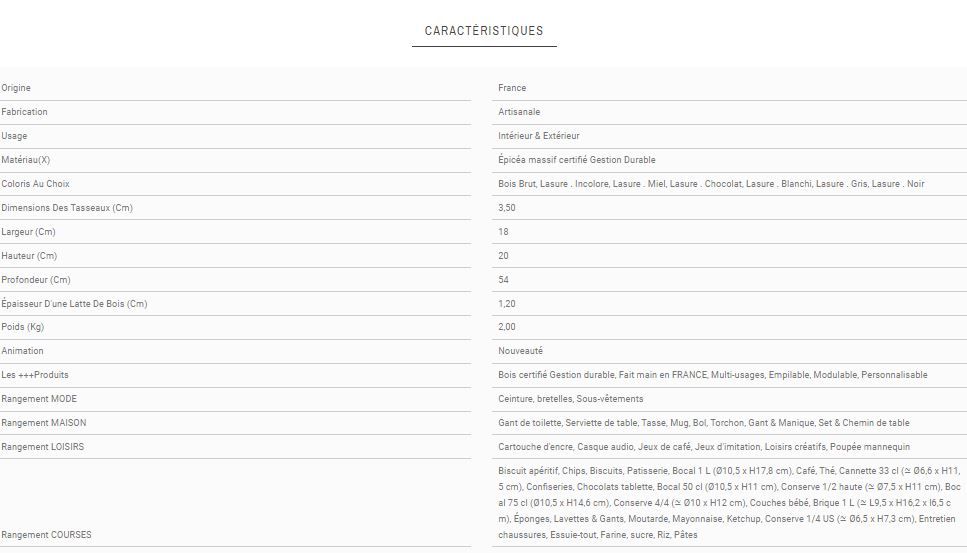 Bh2-pi54 - caisses en bois - SIMPLY A BOX - L18 x H20 x P54 cm - Bac de stockage incliné à 25°_4