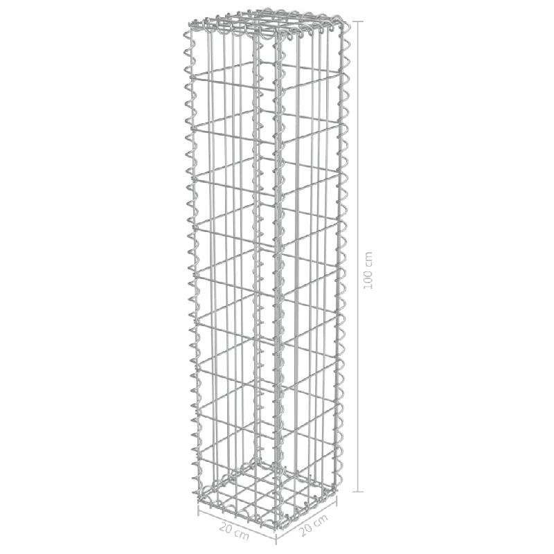Vidaxl mur à gabion avec couvercles acier galvanisé 20 x 20 x 100 cm 143575_4
