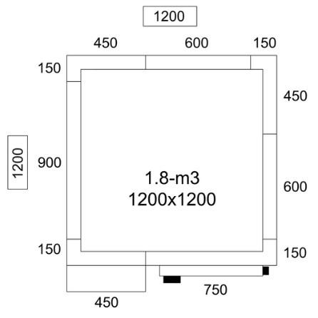 Chambre froide positive 120 x 120 cm avec sol_4