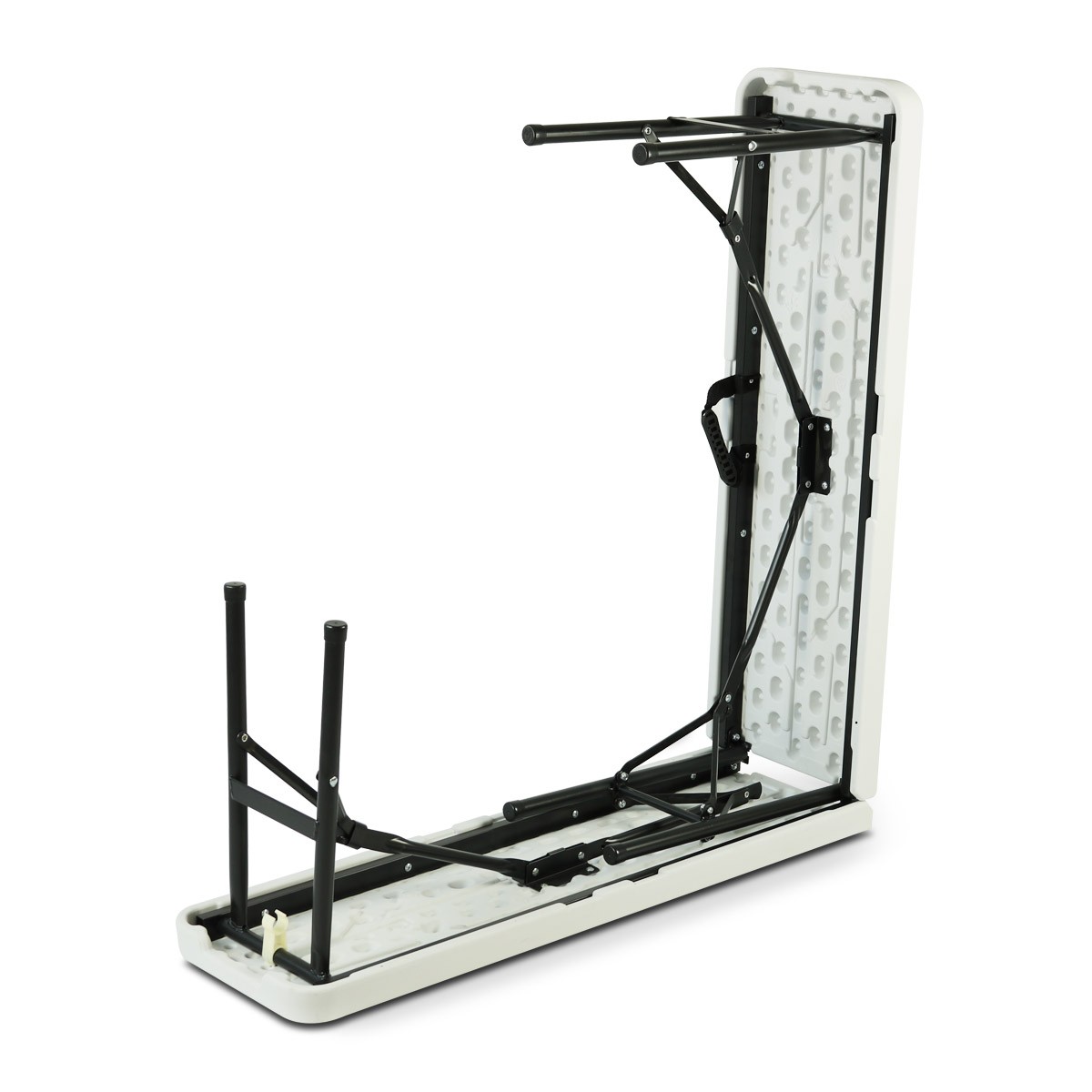 Banc pliant 180 cm - 3 places - structure acier - PEHD - 300 kg - usage intérieur/extérieur_4