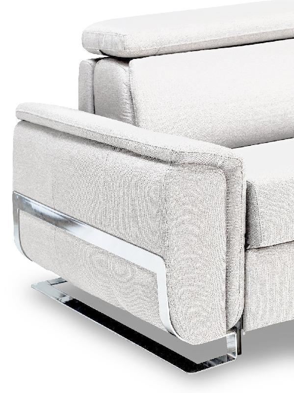 Canapé convertible express Réaumur - 140 cm - Matelas 16 cm - Pieds luge - Cuir vachette blanc cassé_4