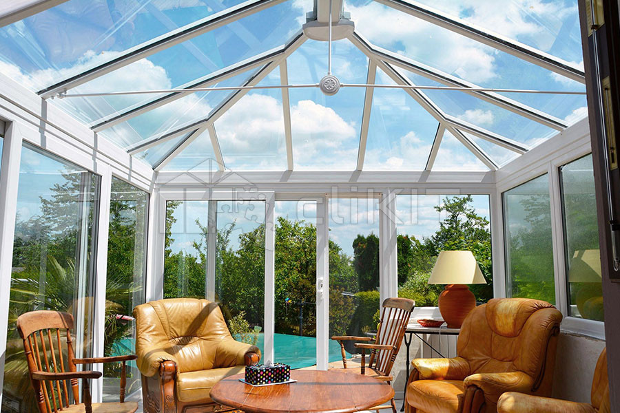 Véranda sur mesure BRIGHTON V4 - Version Vitrage sans Imposte_4