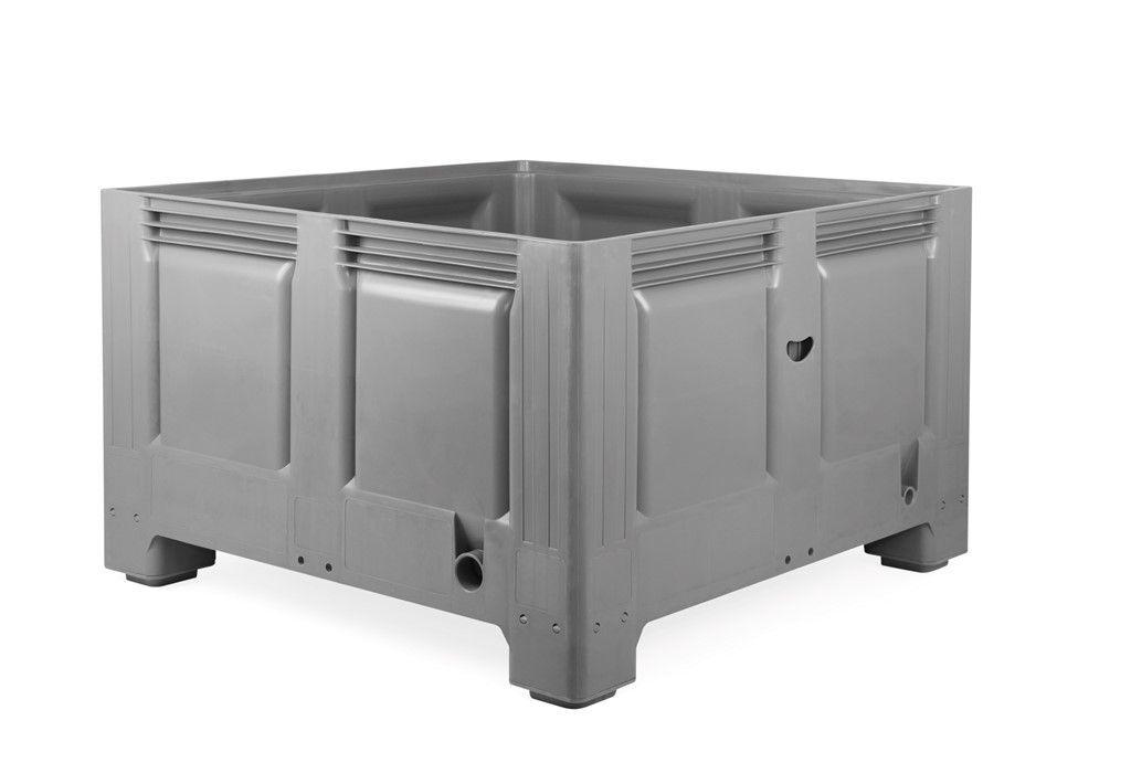 Caisse-palette plastique monobloc étanche - 120x120 cm - Hauteur 76 ou 85 cm - Capacité 795 ou 915 litres - Fond et parois pleins_4