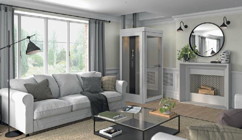 Ascenseur domestique sans gaine - design raffiné et grandes parois vitrées - Pollock Residential_4