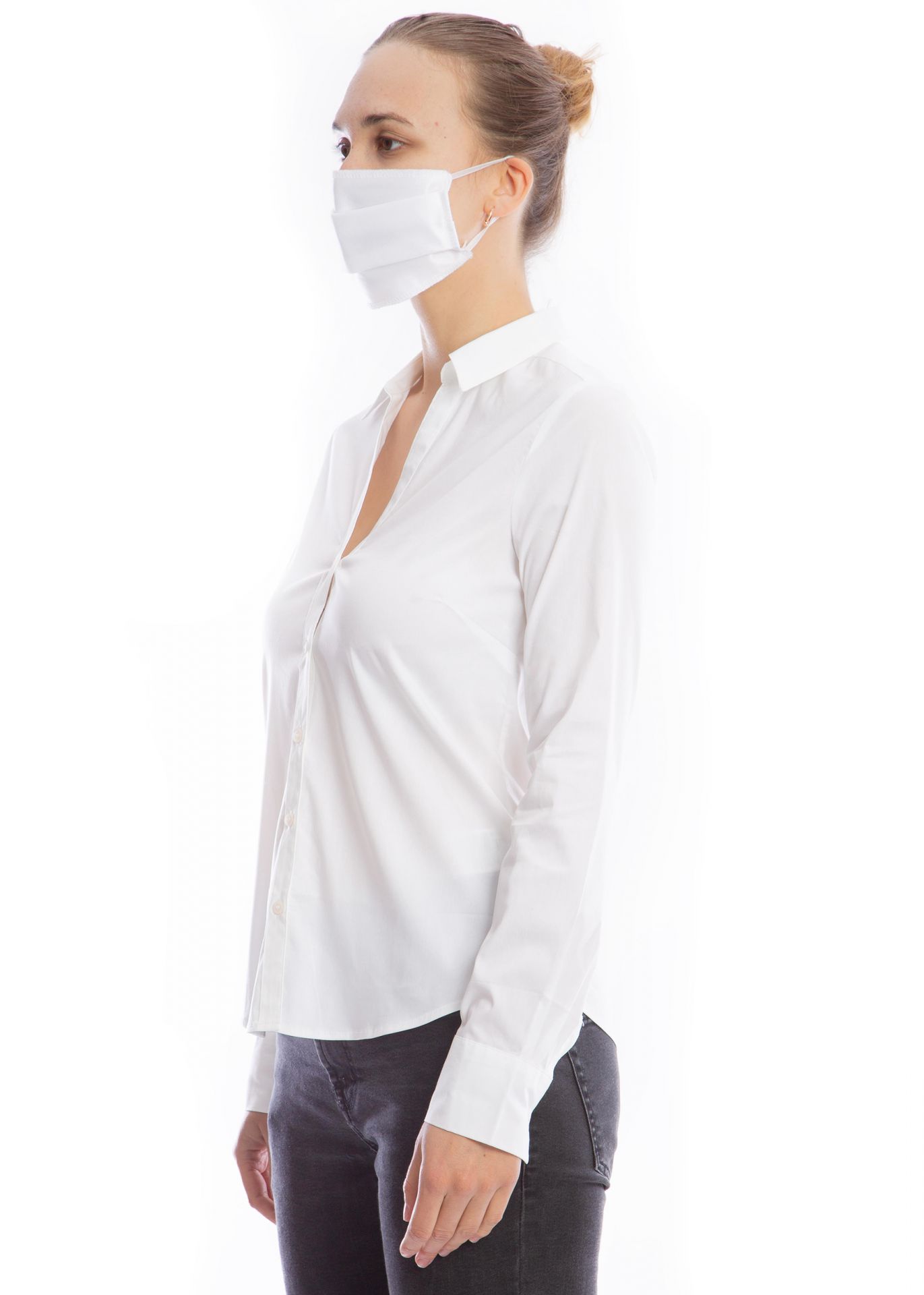 Chemise professionnelle femme - modèle Biot - personnalisable - manches longues ou courtes - Made in France_4