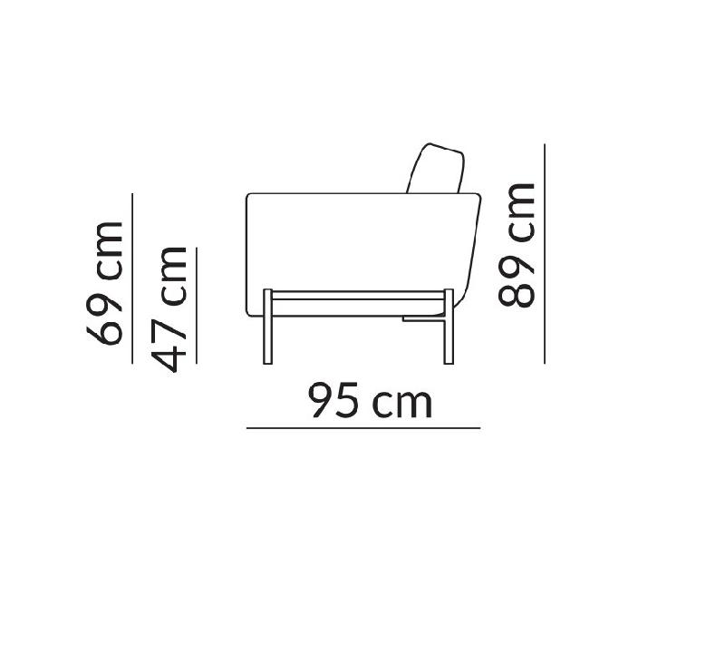 Canapé design Hudson OLTA - blanc cassé/beige avec piètement en acier - grande taille - 214 cm_4
