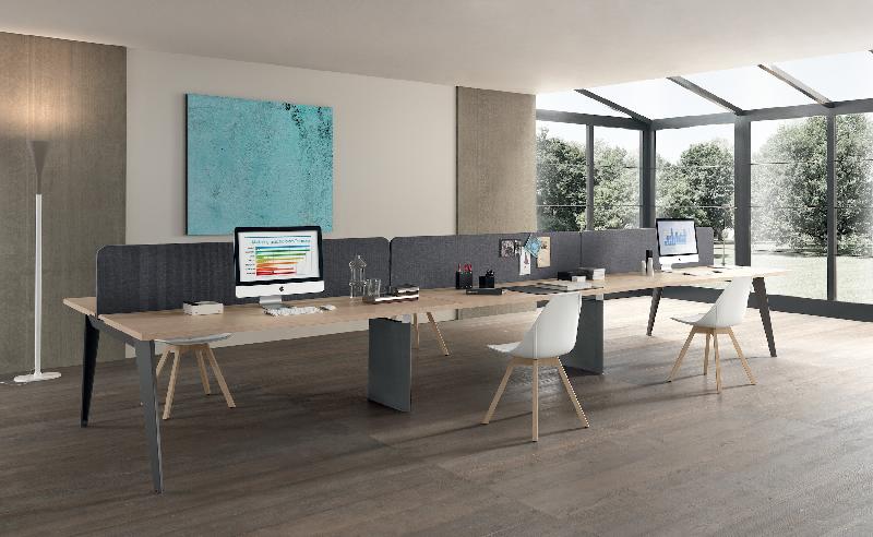 Bureau bench 6 personnes Pigreco - MARTEX. - 140, Anthracite_4