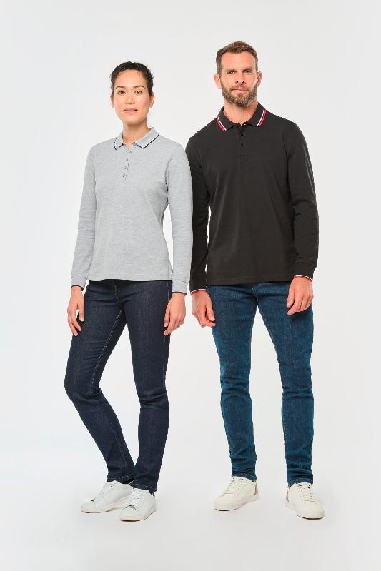 Polo maille piquée manches longues homme - Réf: K280 - Kariban - 100% coton - Coupe ajustée - Maille piquée avec col 3 boutons_4