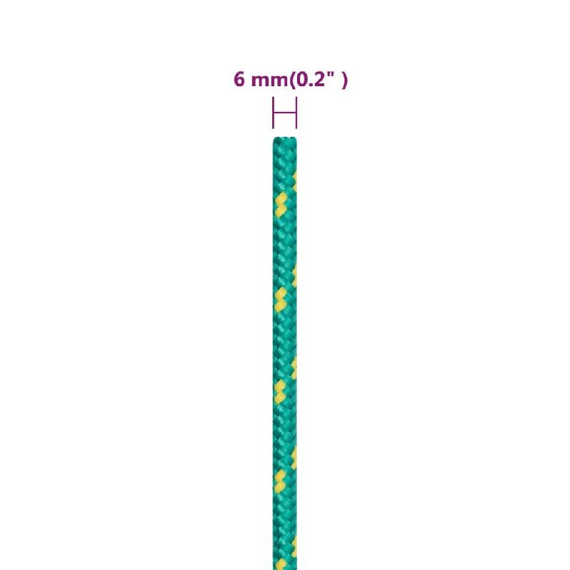 Vidaxl corde de bateau vert 6 mm 50 m polypropylène 152709_4